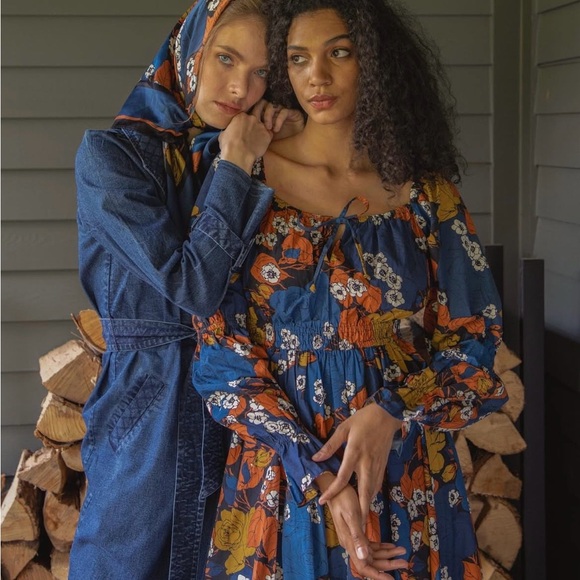 Cleobella Dresses & Skirts - Cleobella Camille Long Sleeve Maxi Dress Art Deco Print Cinch WaistWomen's Small